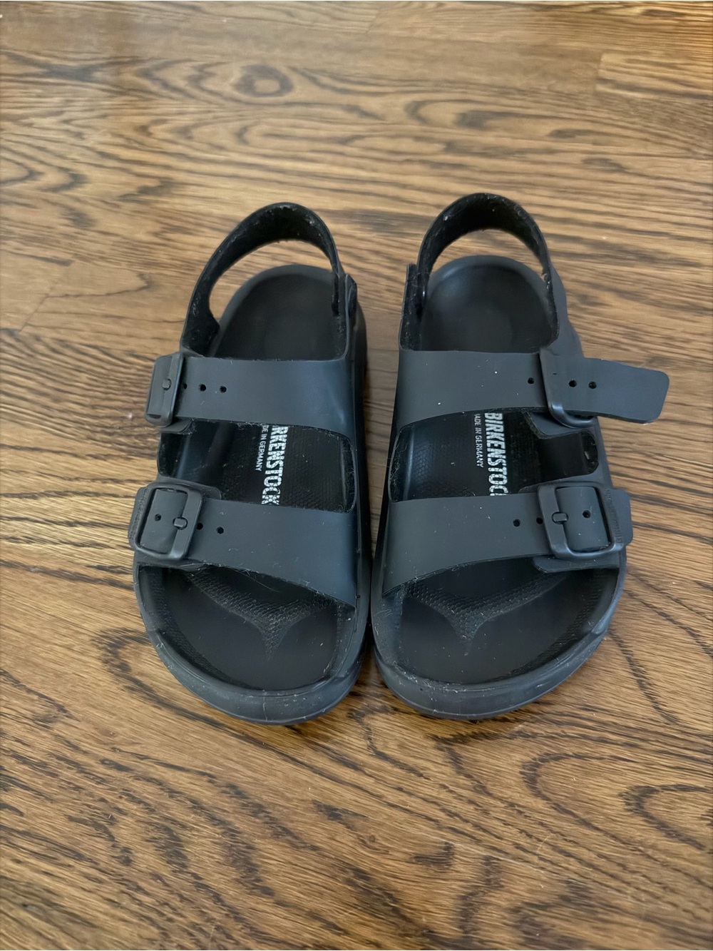Birkenstock Kids Black Double-Strap Sandals with Heel Strap